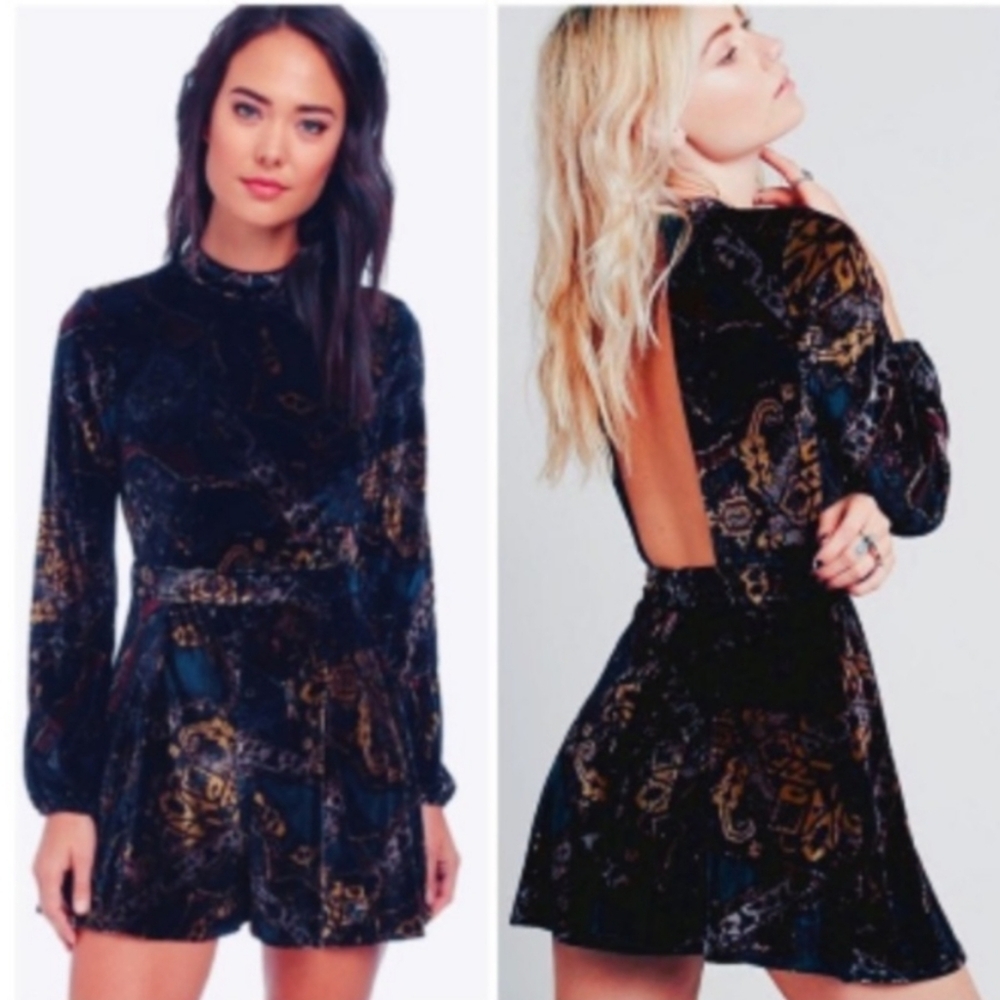 Free People Burnout Velvet Romper - Picture 4 of 14